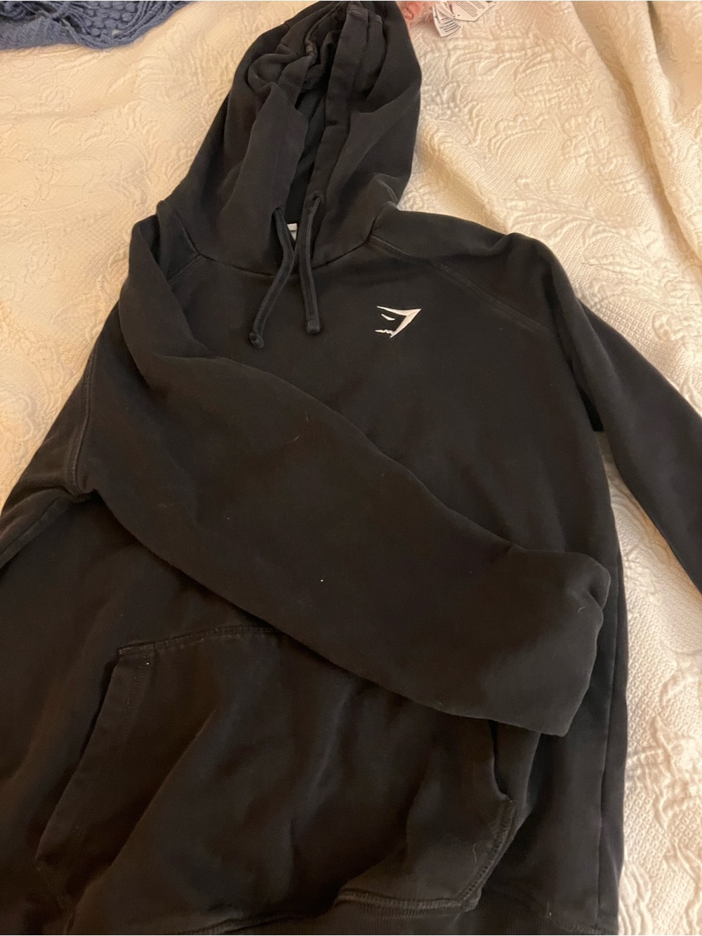 Gymshark Black Pullover Hoodie with Subtle White Logo